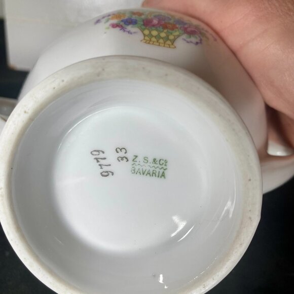 1930's Vintage Bavarian Fine China  Sugar and Creamer, Made in Germany, - Picture 6 of 11